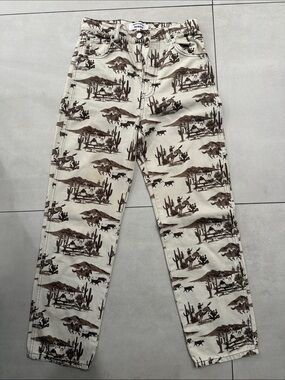 Reformation Desert Print Chinos in Cream and Brown